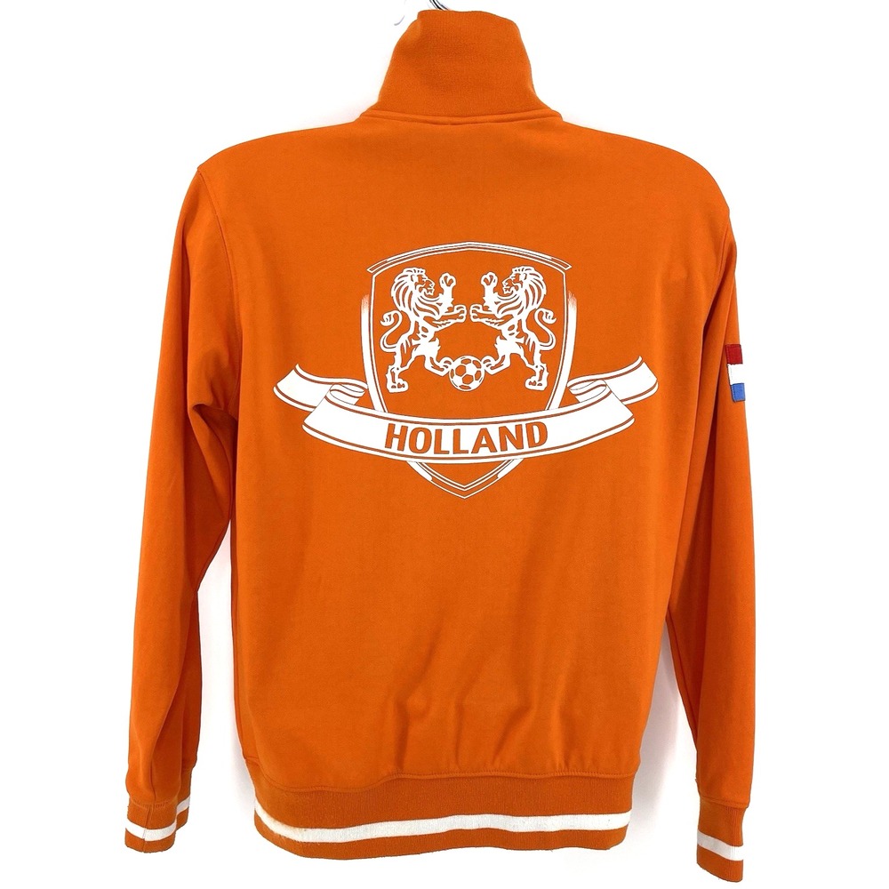 Holland Netherlands Amsterdam Soccer Jacket Men's Small‎ Orange Lions Crest